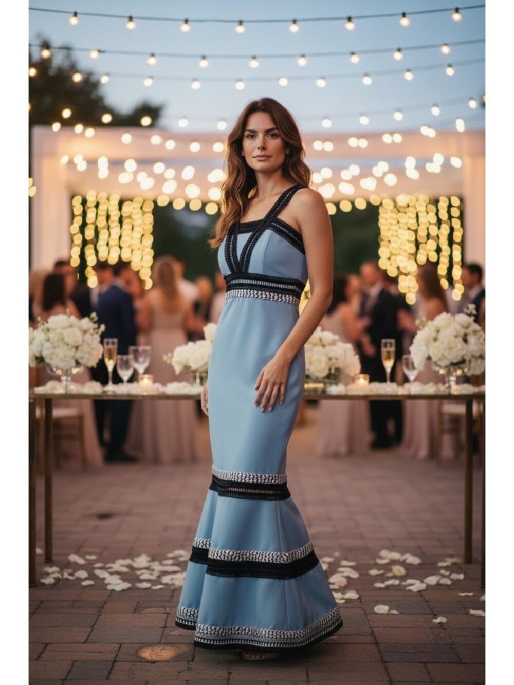 Iorane Trumpet Dress 40 US/M Blue Midi Sleeveless